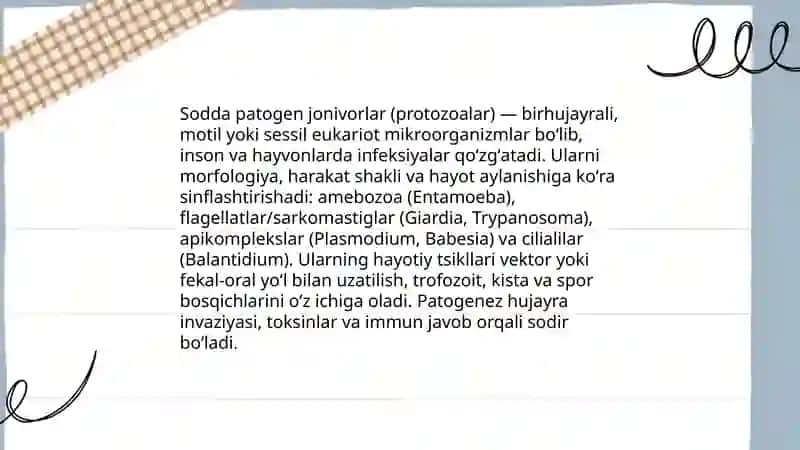 Sodda patogen jonivorlar. Bezgak qoʻzgʻatuvchilari 3