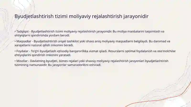 Byudjetlashtirish tizimi va uning boshqaruvidagi ahamiyati 3