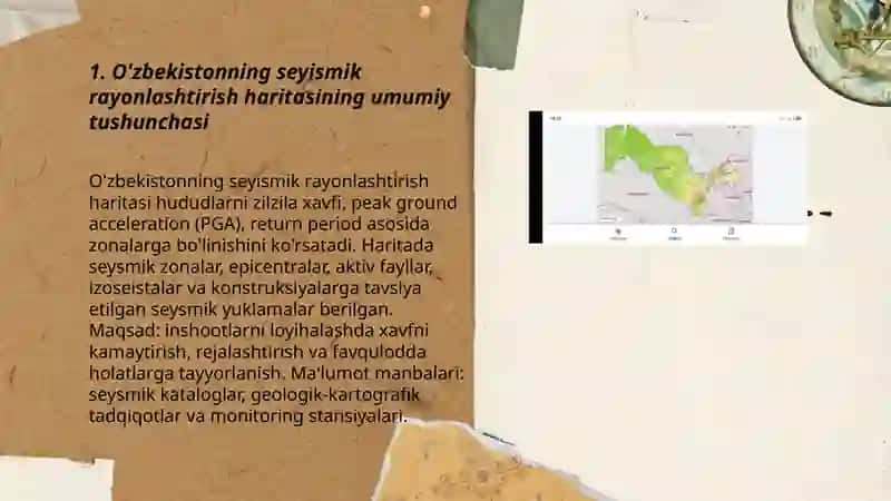 O'zbekistonning seyismik rayonlashtirish haritasi bilan ishlash 3