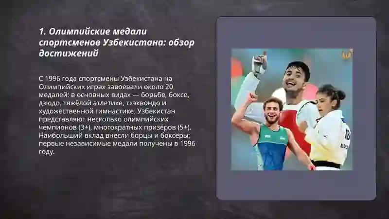 Спорт.Достижения спортсменов Узбекистана на мировой арене 3