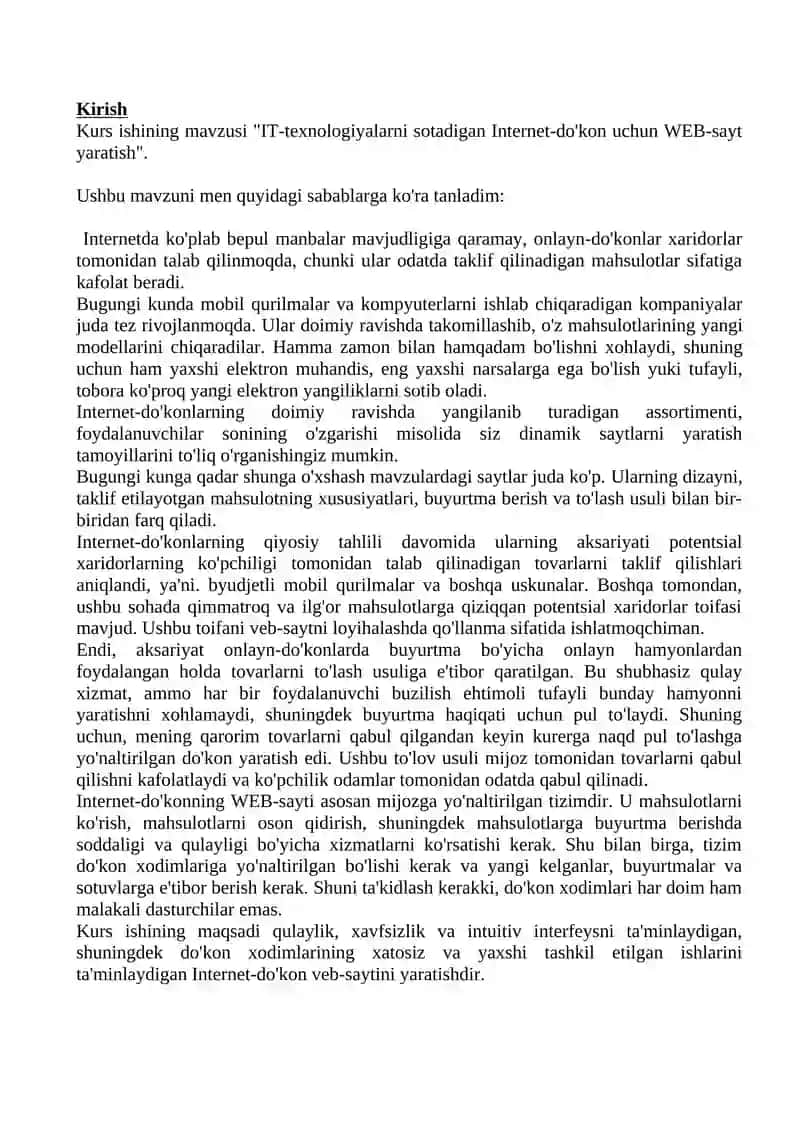 “OpenShop” internet-do'koni web-saytini loyihalash 3
