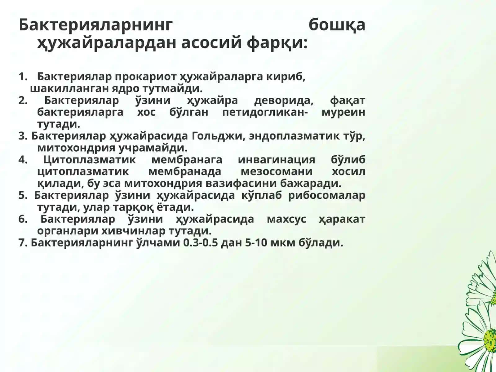 Бактерияларнинг ҳужайра девори ва унинг бактерияларнинг тинкториал хусусиятлардаги аҳамияти 3
