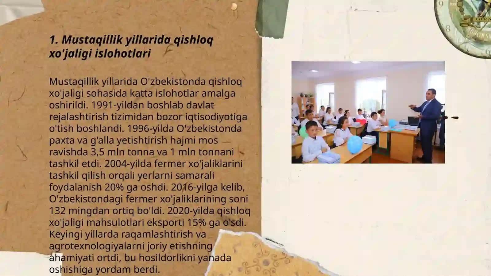 Mustaqilik yilarida qishloq xŏjaligi va sanoat sohasidagi ŏzgarishlar 3