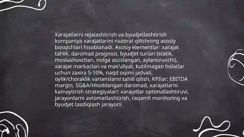 Xarajatlarni samarali boshqarish yoʻllari 3