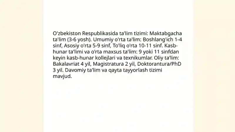 O'zbekiston Respublikasi ta'lim tizimi 3