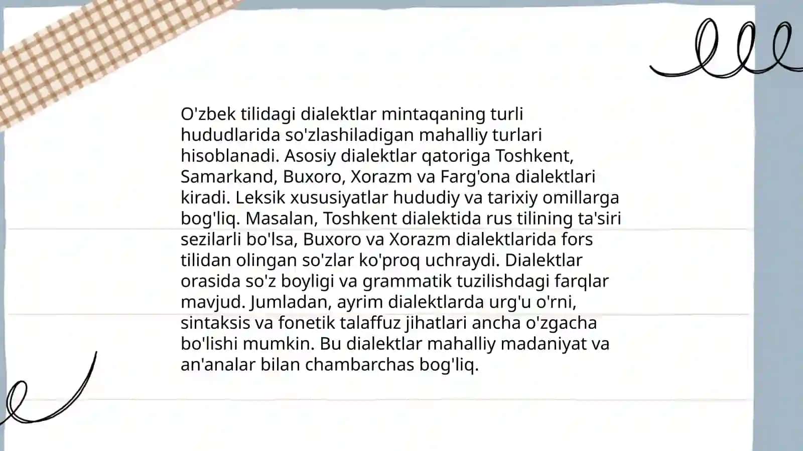 Dialekt va leksik xususiyatlar 3
