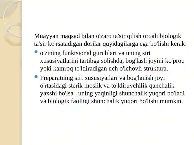 Birikmalarning biologik faolligini baholashning nazariy usullari 3