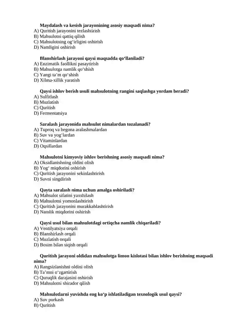 Quritish usullari 3