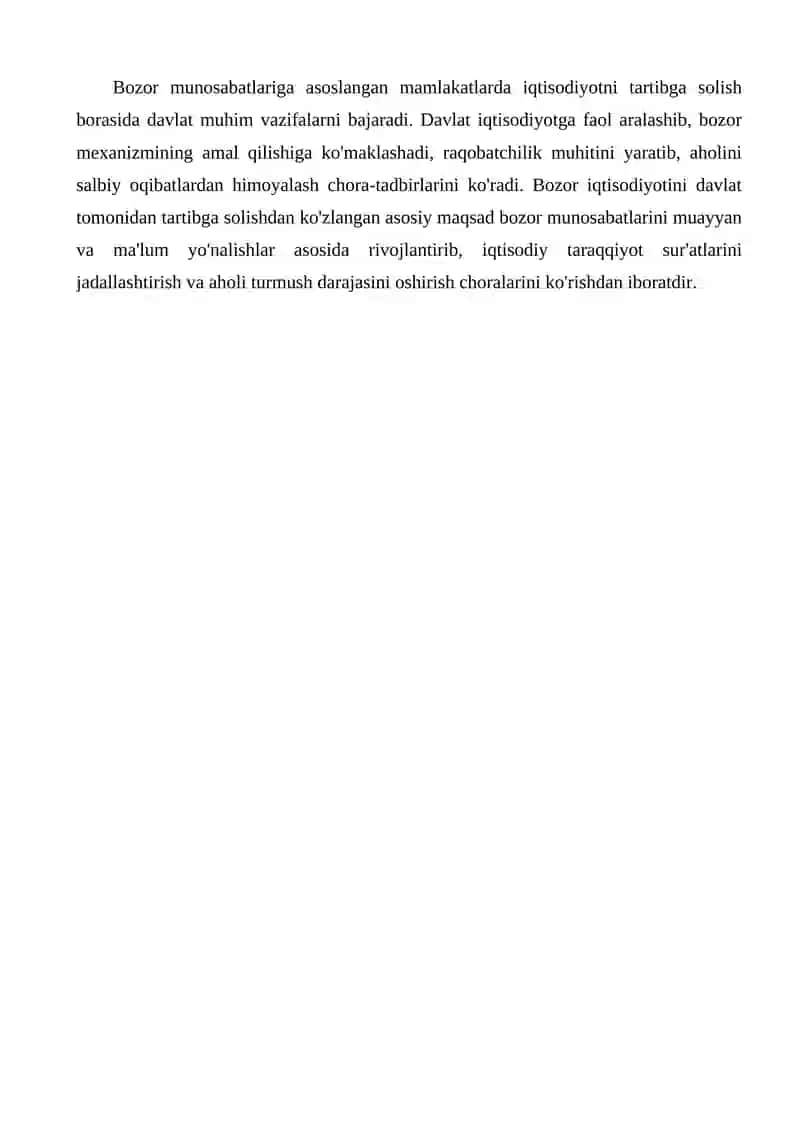 Iqtisodiyotni davlat tomonidan tartibga solishning mohiyati va zarurligi 3
