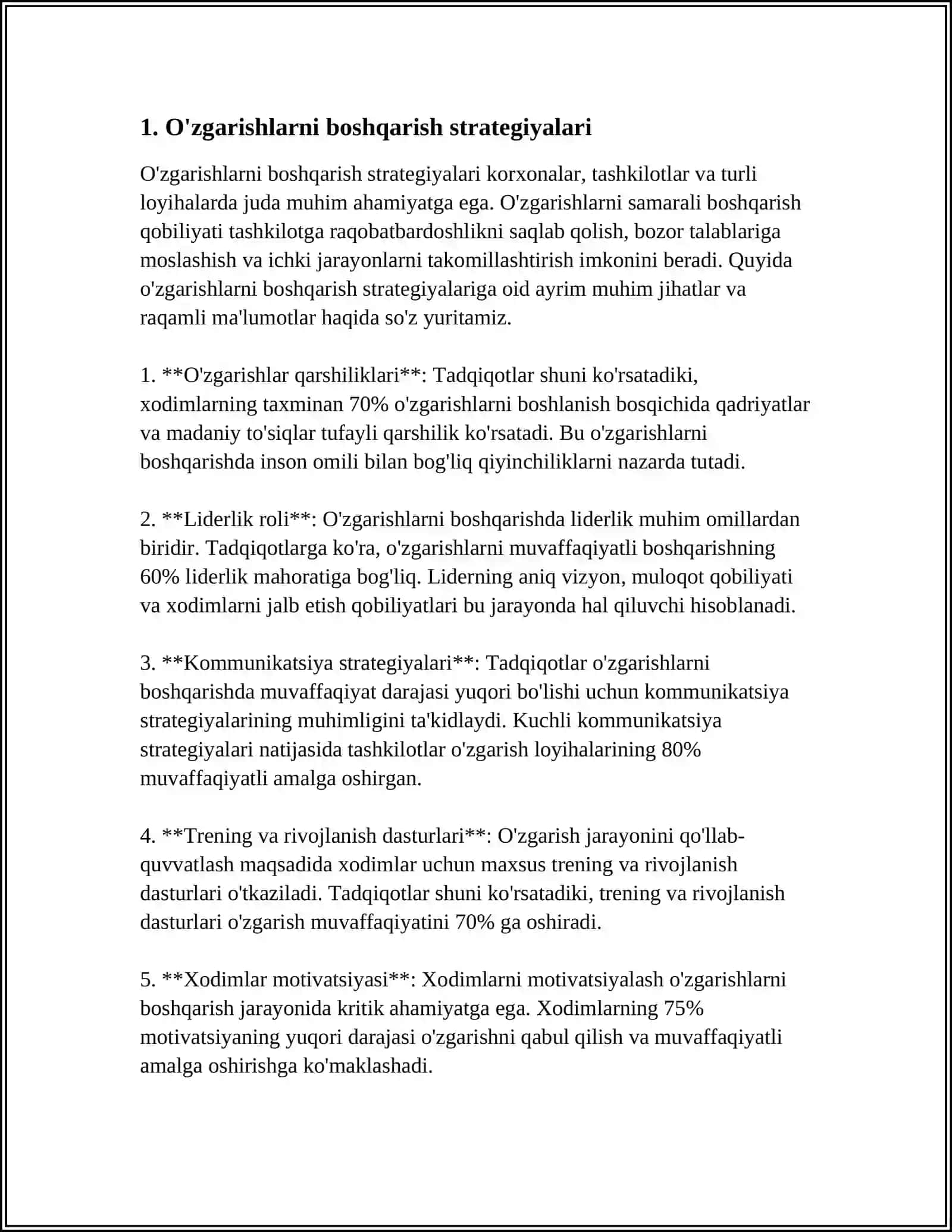 3-BOSQICH:O'ZGARISHLARNI YARATISHNI KO'RA BILISH HAQIDA 3