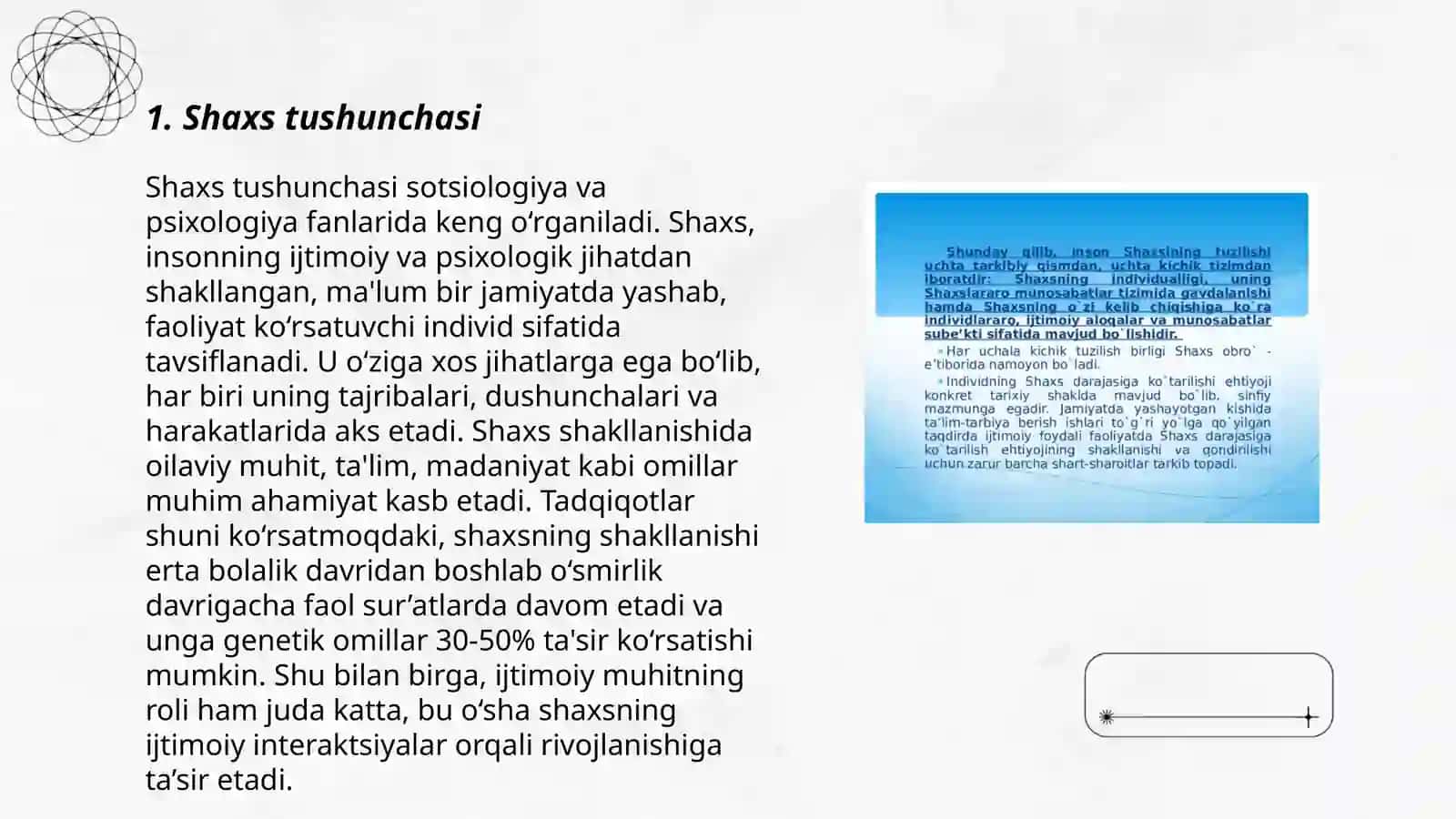 Shaxs haqida tushuncha individ,shaxs, individuallik tushunchalari 3