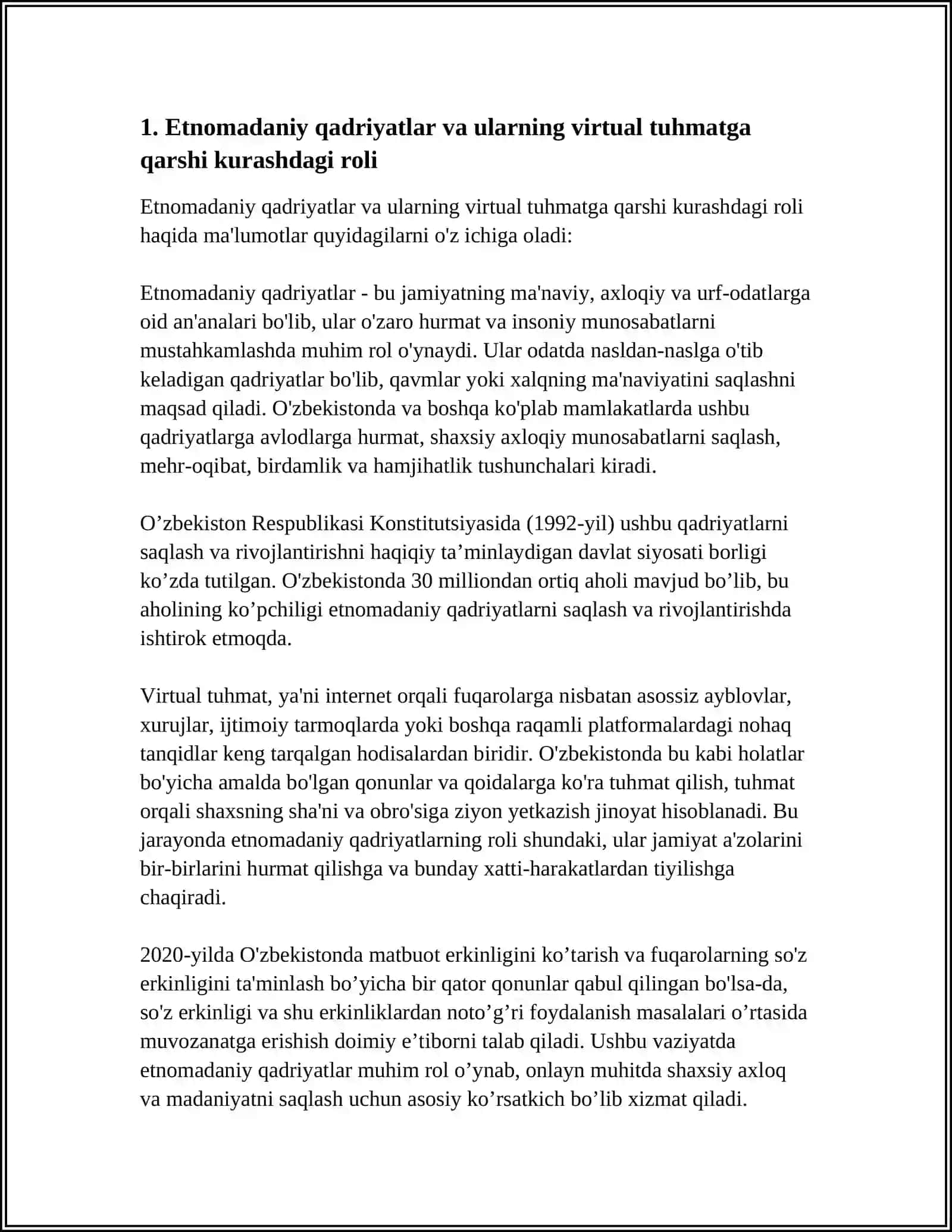 VERTUAL TUTQINLIKKA QARSHI KURASHDA ETNOMADANIY QADRIYATLARNING O'RNI 3