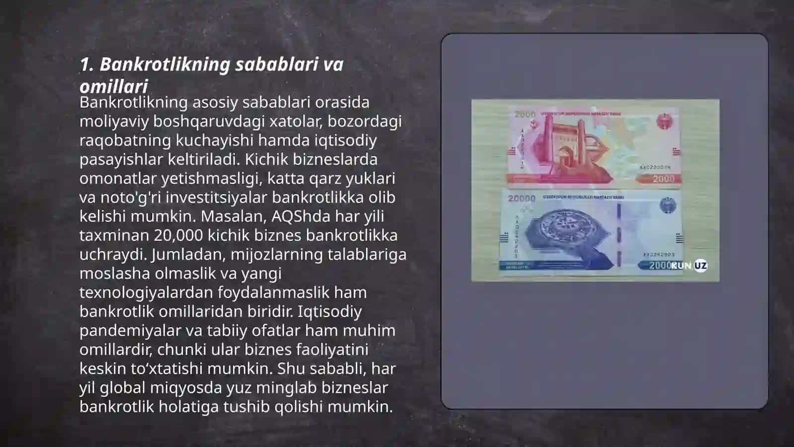 Beznis korxonalarining bankirotligi va ularning davlat tamonidan moliyaviy qullab quvatlash 3