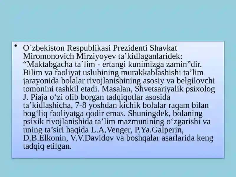Mavzu:Boalaning intillektual rivojlanishi 3