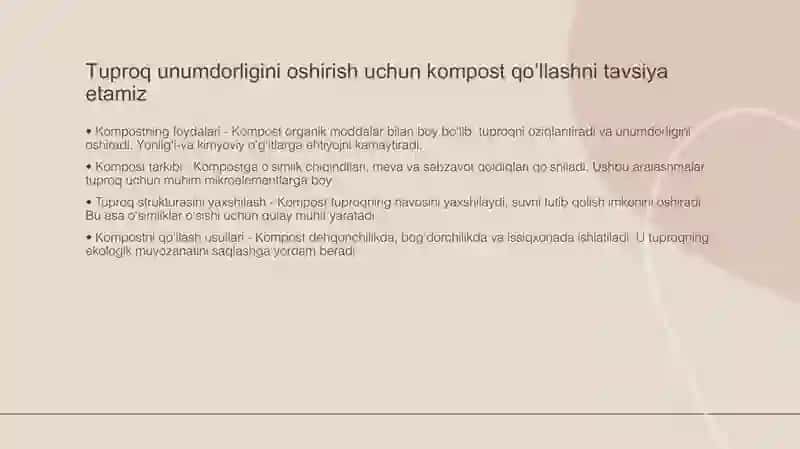 Tuproq unumdorligi va uni oshirish chora tadbirlari 3