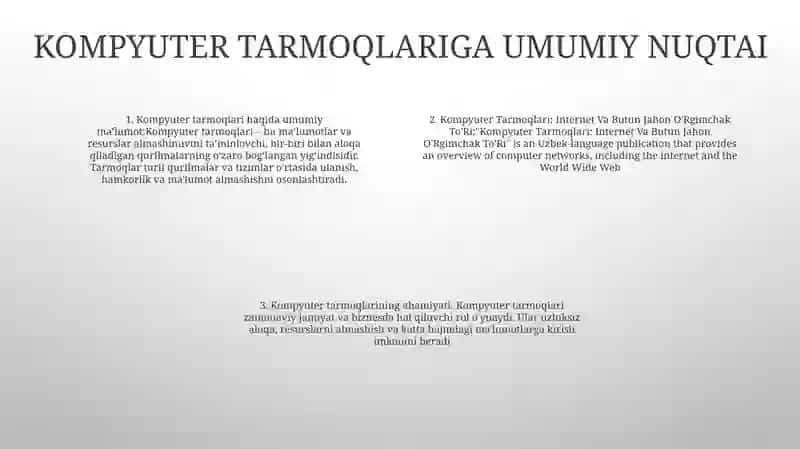 Kompyuter Tarmoqlari: Internet Va Butun Jahon OʻRgimchak ToʻRi 3