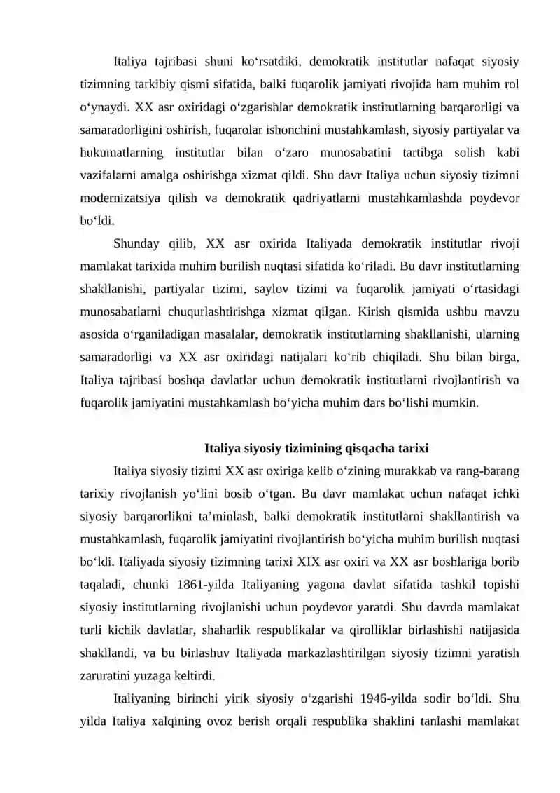 XX asr oxirida Italiyada demokratik institutlar rivoji 3