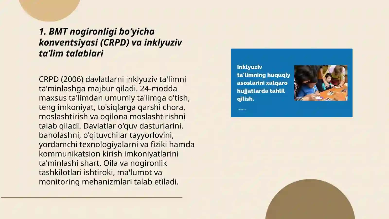 Inklyuziv ta'limning xalqaro huquqiy asaoslari 3