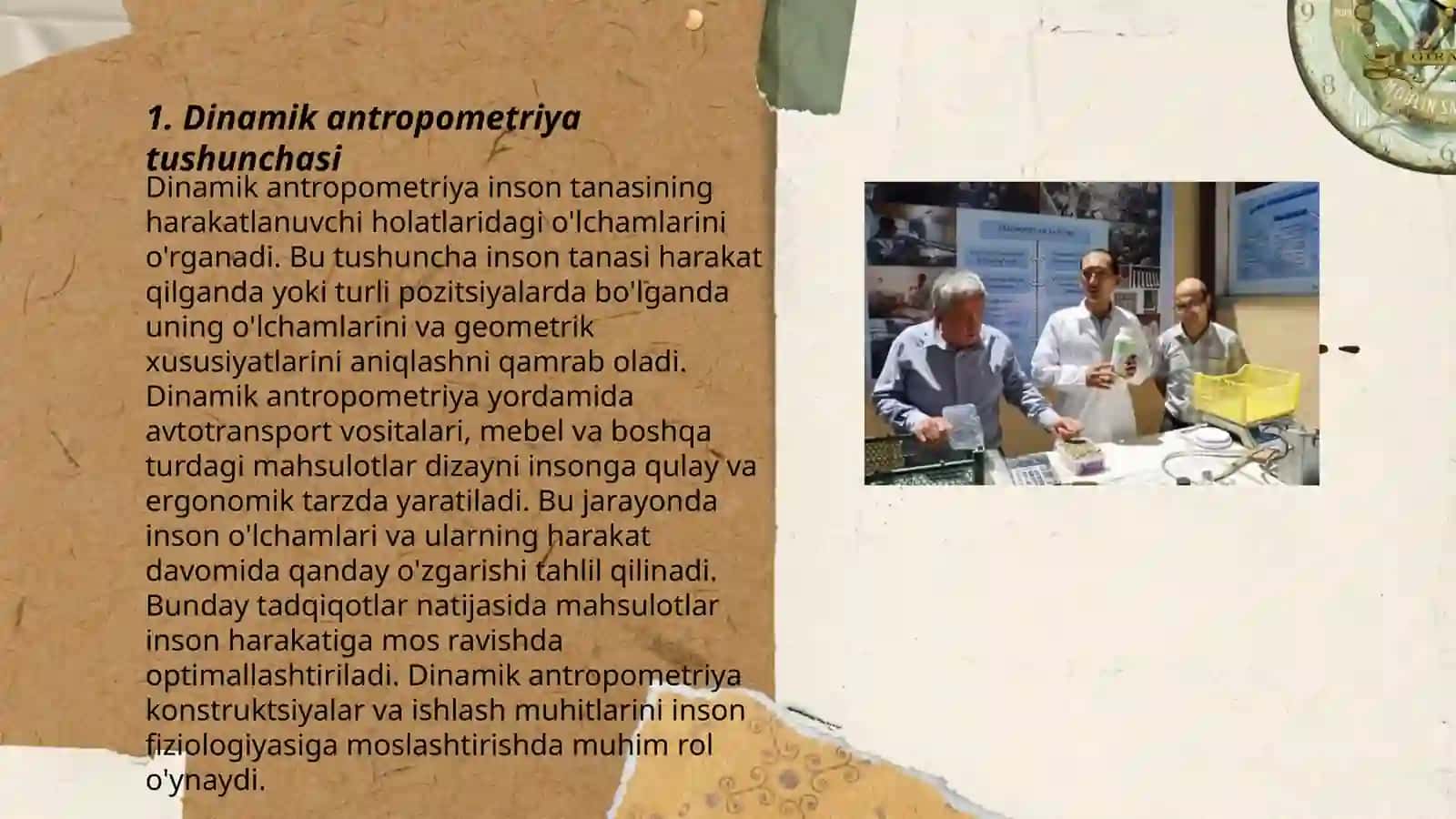 Dinamik antropometriya va uni sanoatda qoʻllash imkoniyatlari 3