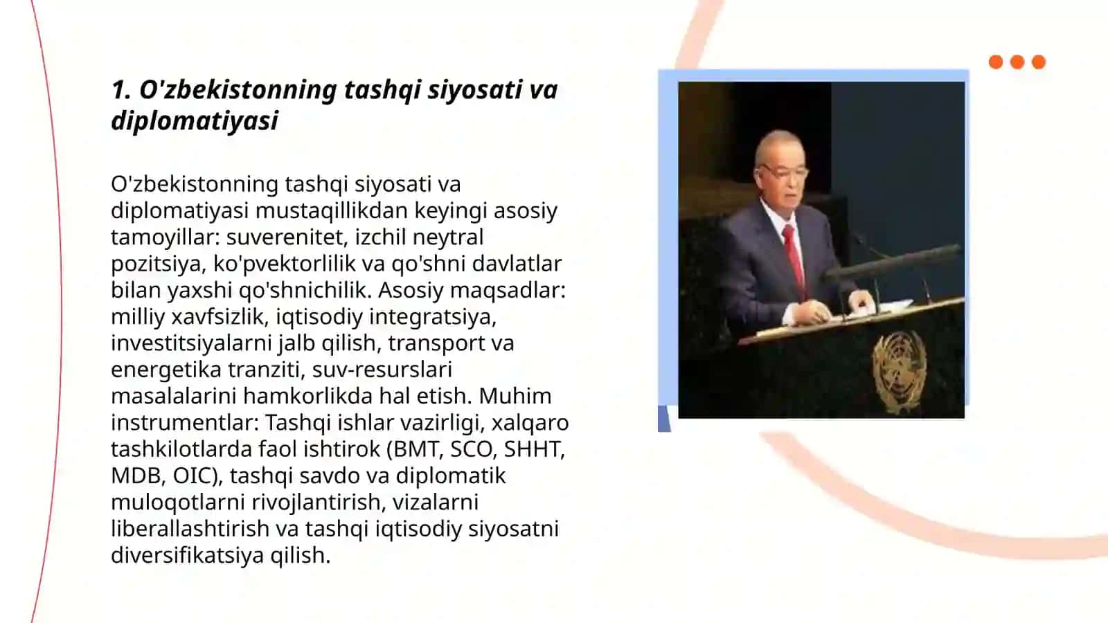 O'zbekistonning tashqi siyosati va diplomatiyasi 3