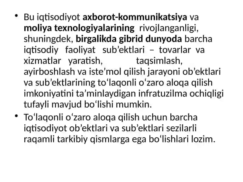 Raqamli iqtisodiyotning asosiy rivojlanish yo’nalishlari 3
