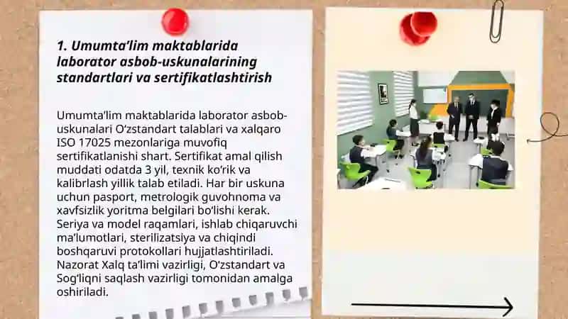 UMUMTAʼLIM MAKTABLARIDA LABORATOR INSTRUMENTAL VA JORIY SANITARIYA NAZORATI MATERIALLARI TAHLILI 3