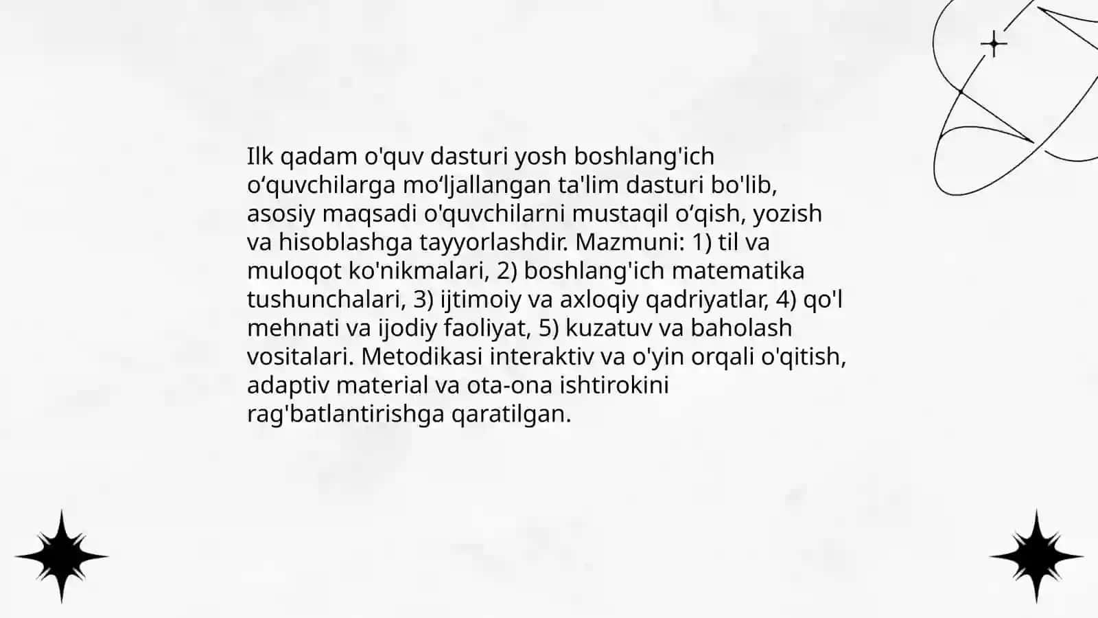 Ilk qadam o'quv dasturi 3