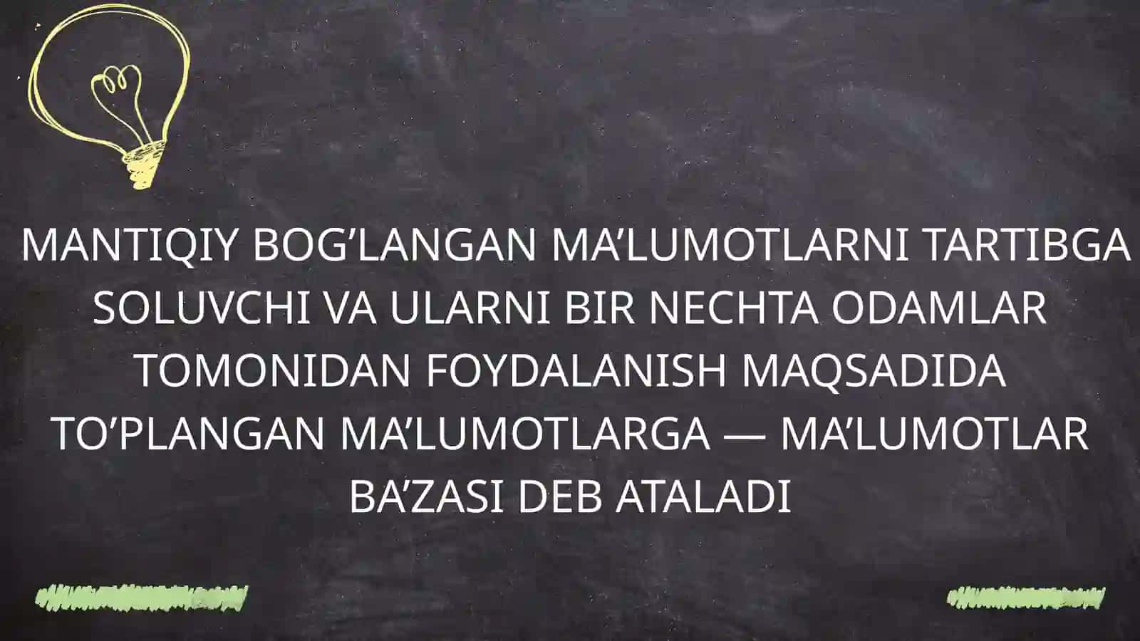 MA’LUMOTLAR BAZASINING HAYOTDA TUTGAN O’RNI 3