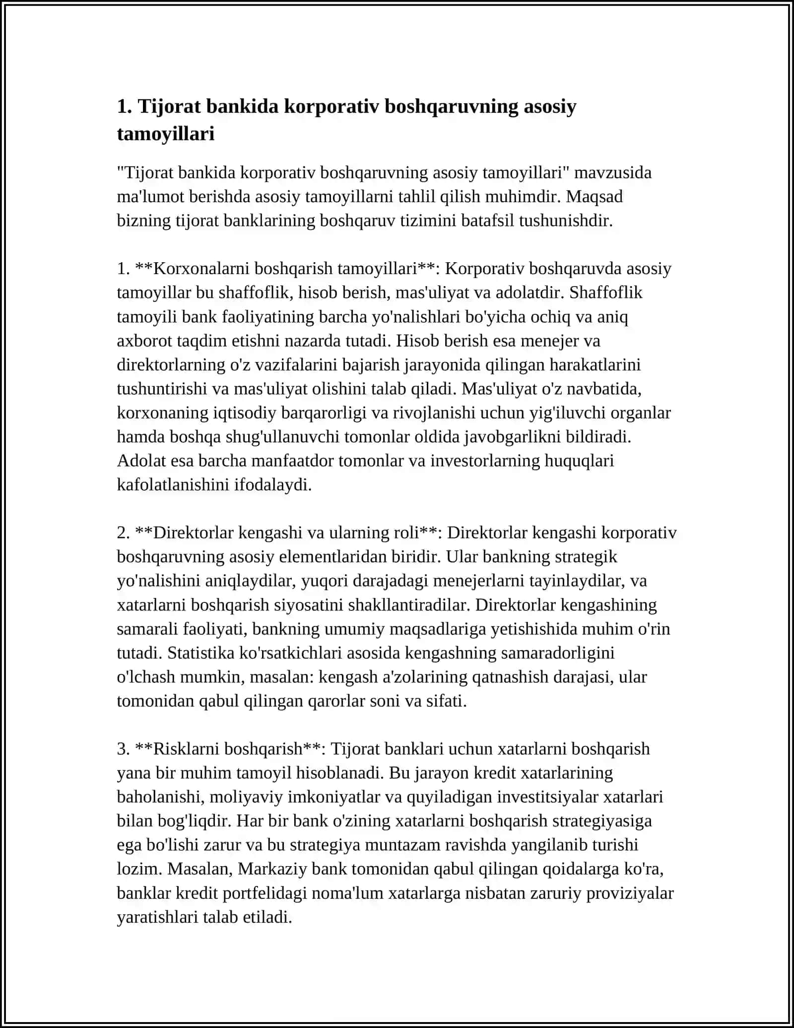 TIJORAT BANKIDA KORPORATIV BOSHQARUV 3