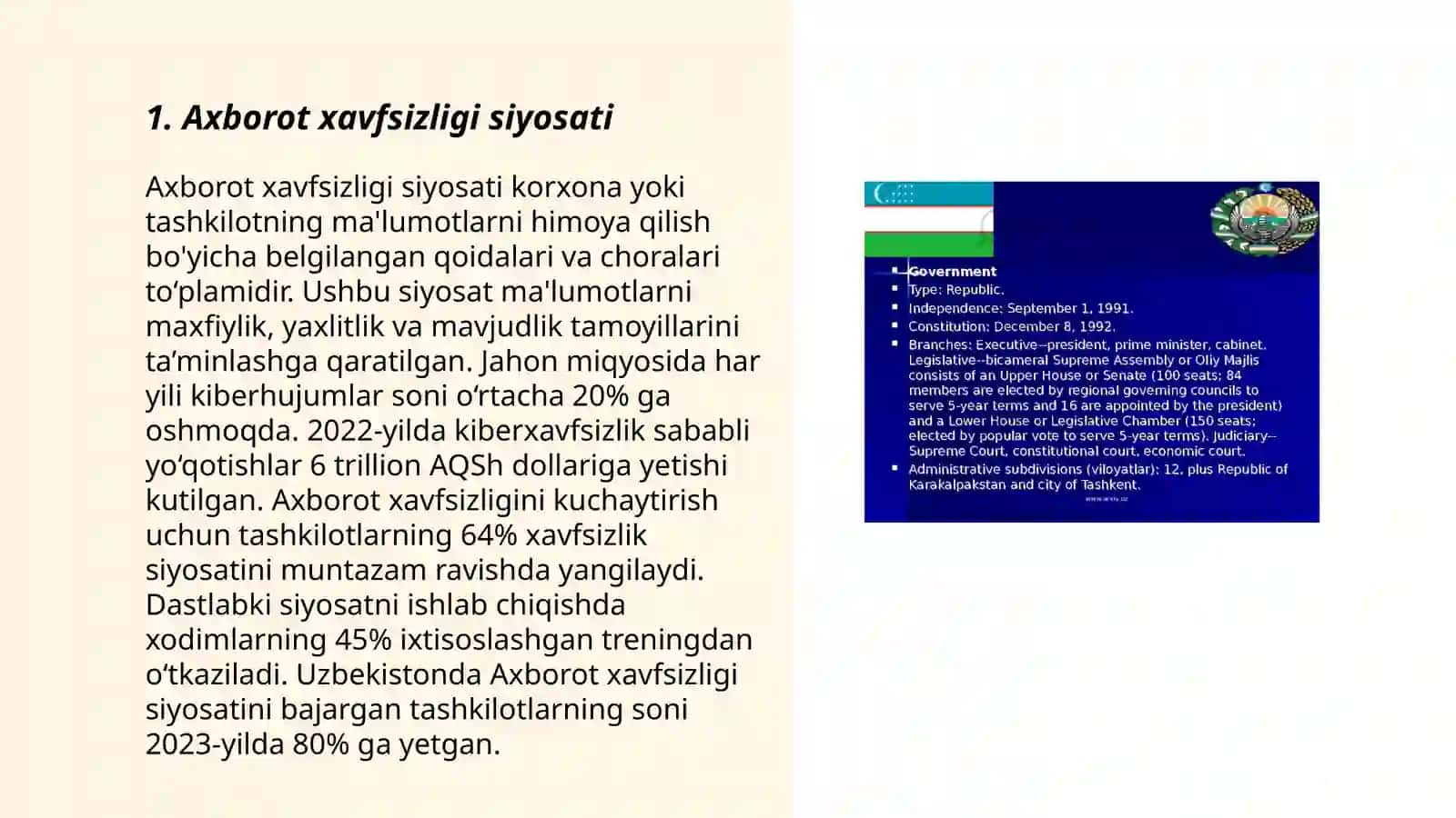 Ozbekiston respulikasida axborot xafvsizlikgi tugrisida chiqarilgan qonunlar 3