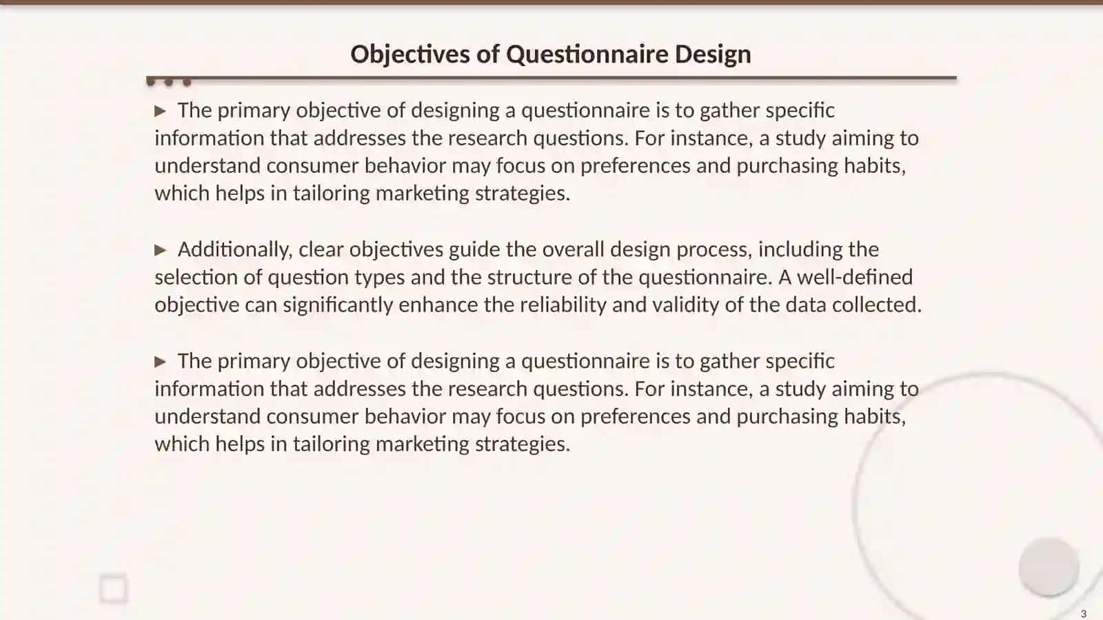 Designing questionnaires 3