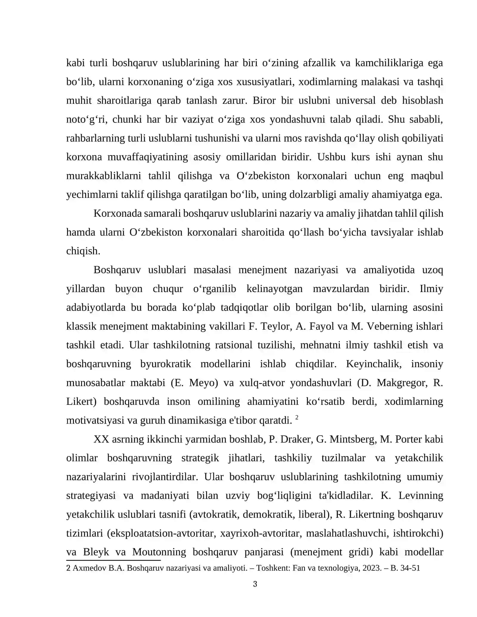 BOSHQARUV USLUBLARINING NAZARIY ASOSLARI VA EVOLUYUTSIYASI 3