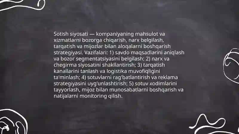 Sotish siyosati 3