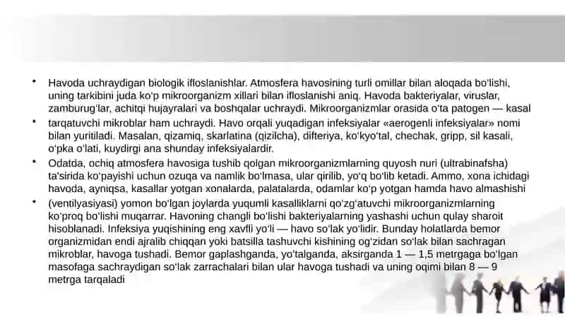 Kasalxona ichi infeksiyalarini kelib chiqishi uchun havo muhitining bakteriologik ifloslanganligining ahamiyati 3