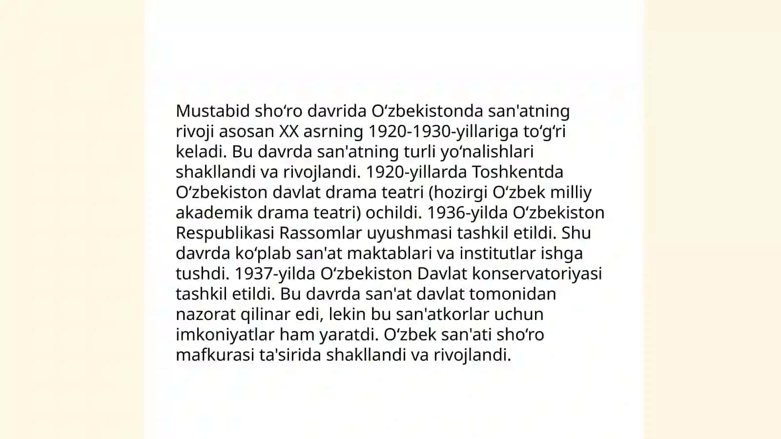 Musiqiy madaniyatning rivoji Mustabid sho‘ro davrida 3