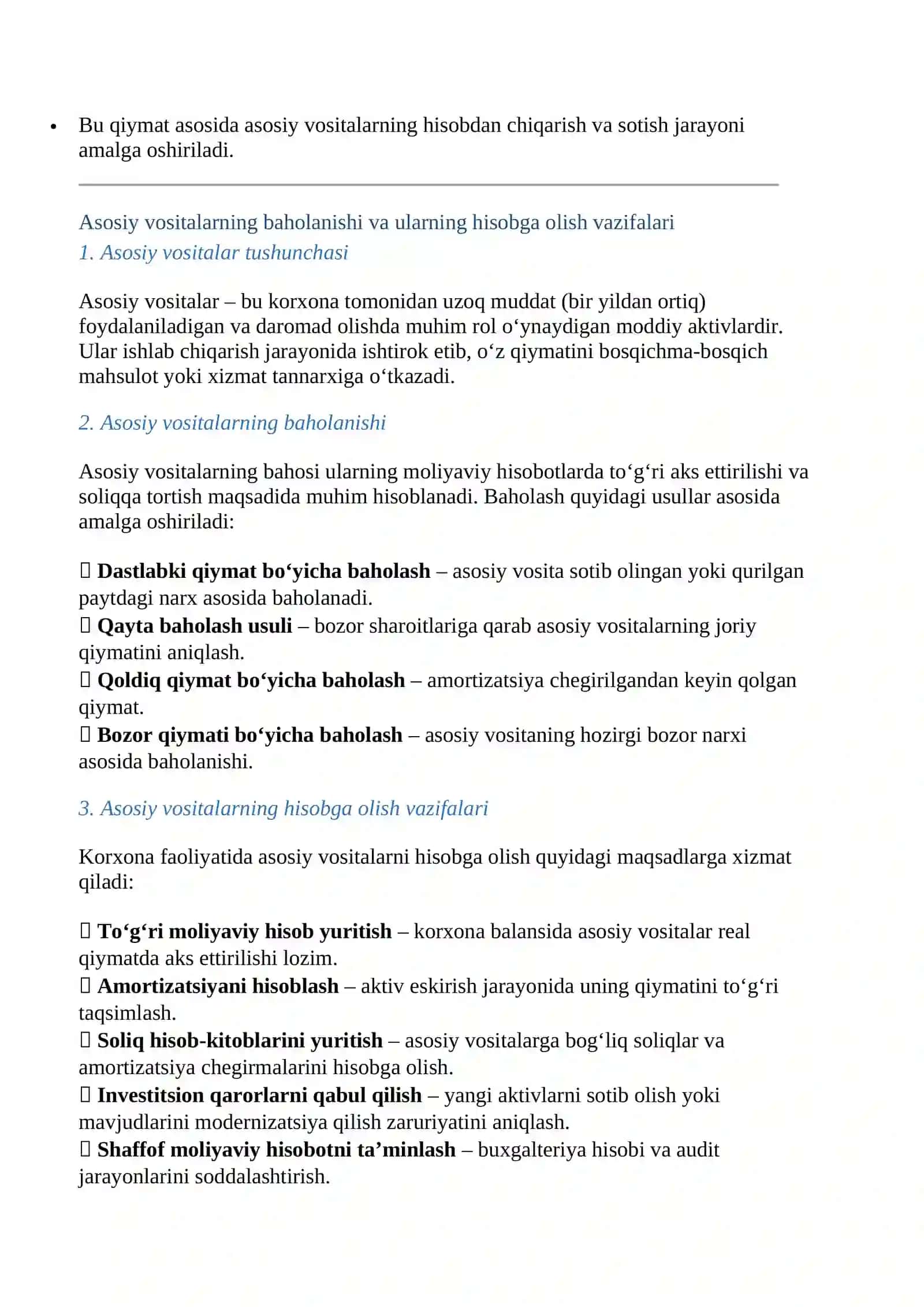ASOSIY VOSITALARNING BAHOLANISHI VA ULARNING HISOBGA OLISH VAZIFALARI 3