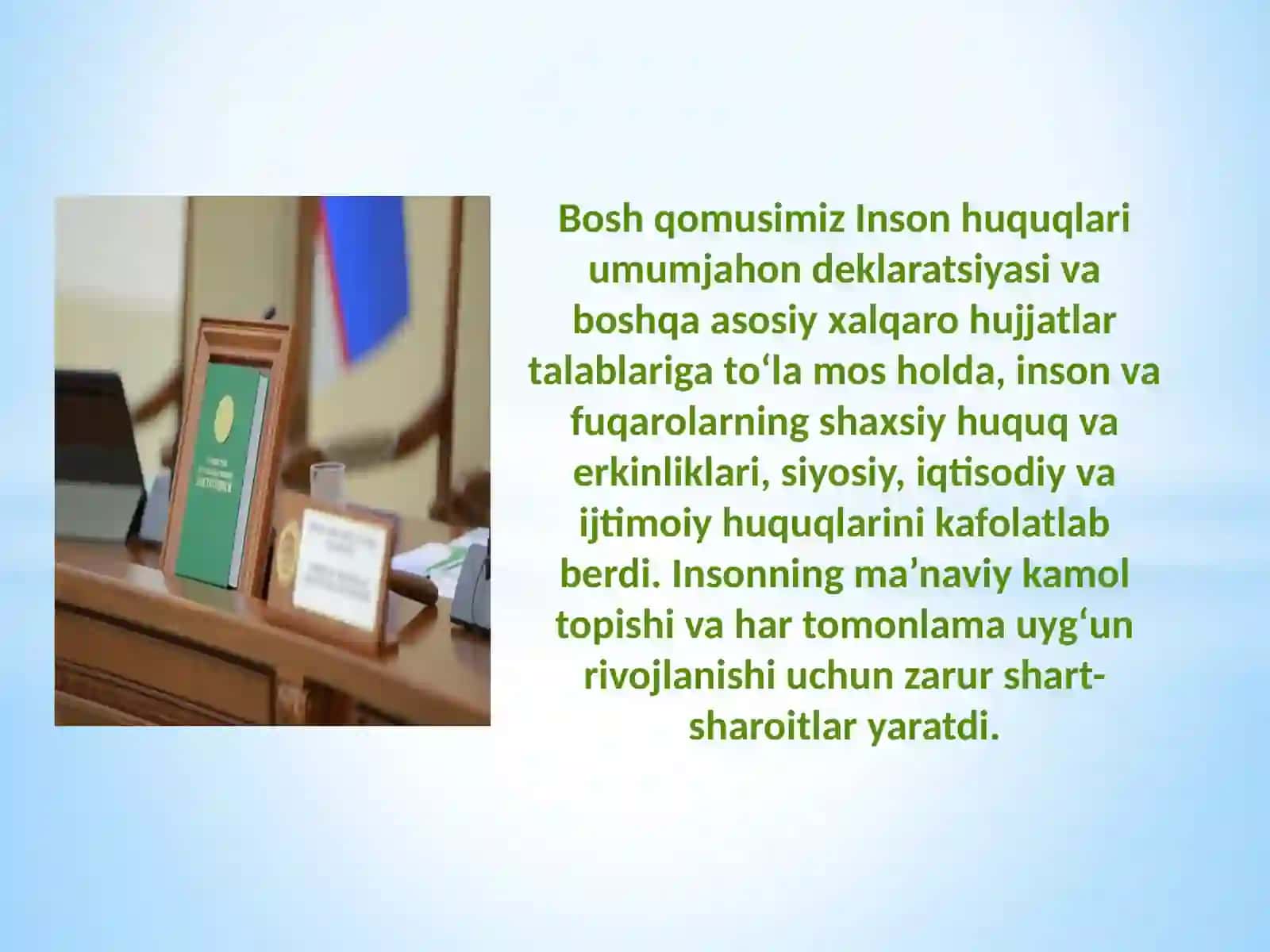 Qonun ustivorligi va inson manfaatlarini ta’minlash yurt taraqqiyoti va xalqfarovonligi 3