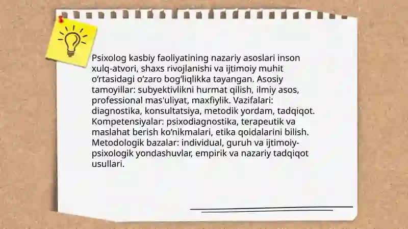 Psixolog kasbiy faoliyati va psixologiya metodlari 3