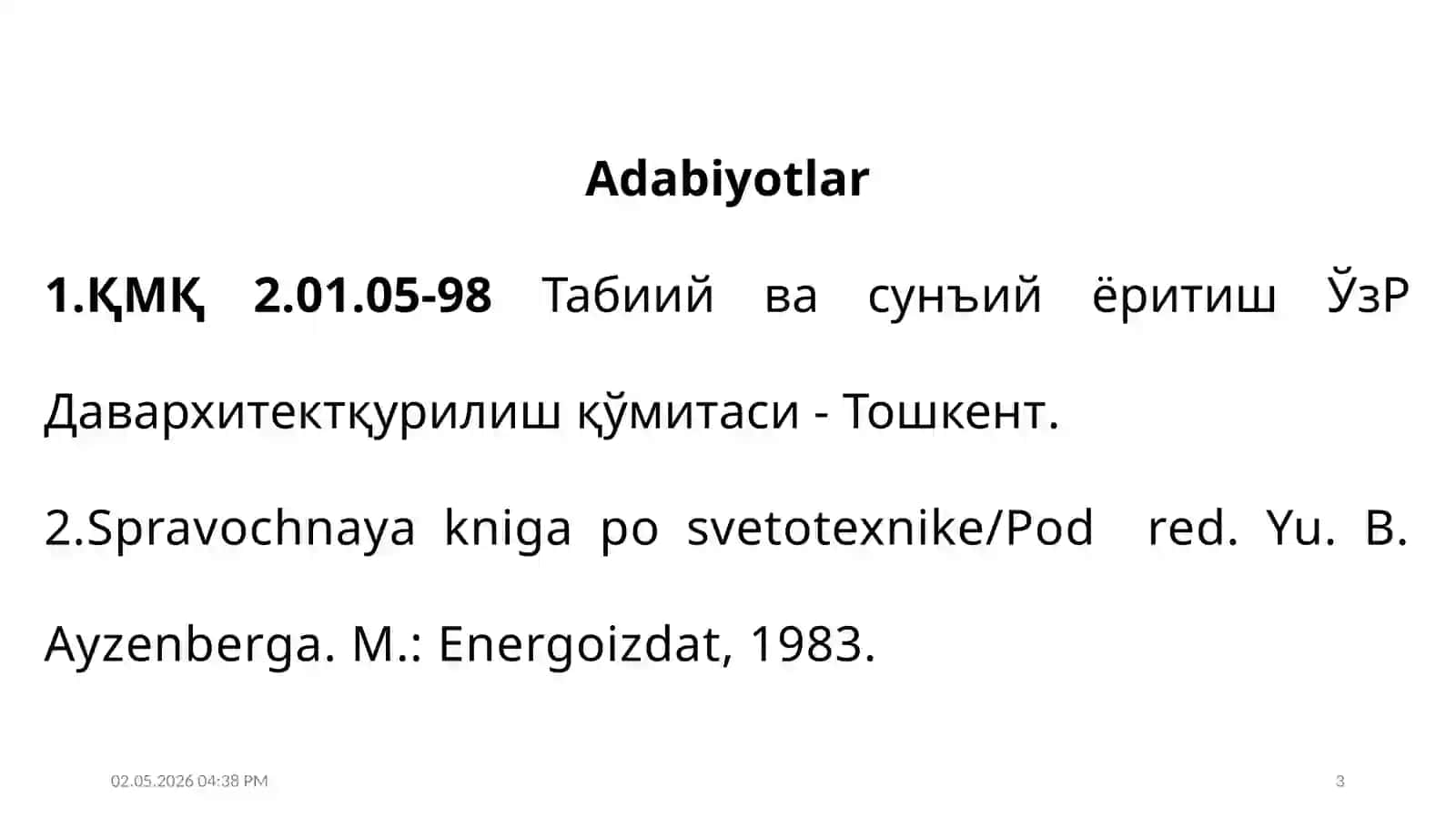 “Ишлаб чиқариш корхоналарида табиий ёртилганликни аниқлаш” 3