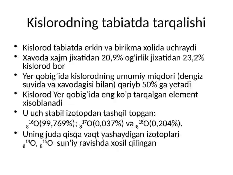 Kislorod va uning birikmalari 3