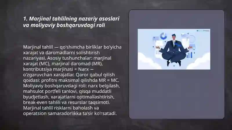 Marjinal tahlilning nazariy asoslari va moliyaviy boshqaruvdagi roli 3