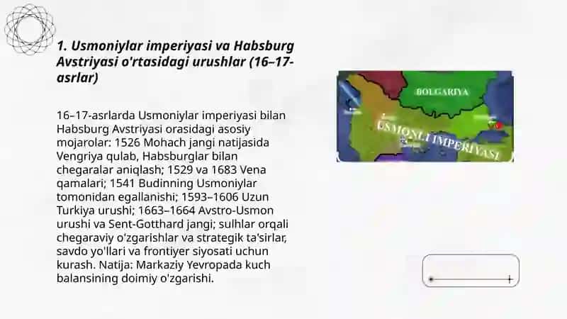 Yevropa davlatlari va Usmoniylar imperiyasi(16-17 asrlar) 3