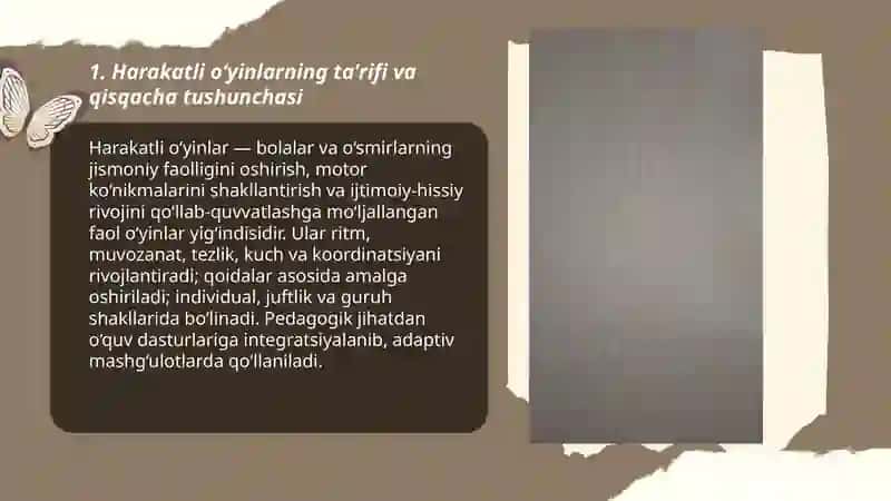 Harakatli o‘yinlar tarixi va qisqacha tushuncha, turkumlari, rivojlanish bosqichlari va pedagogik ahamiyati 3