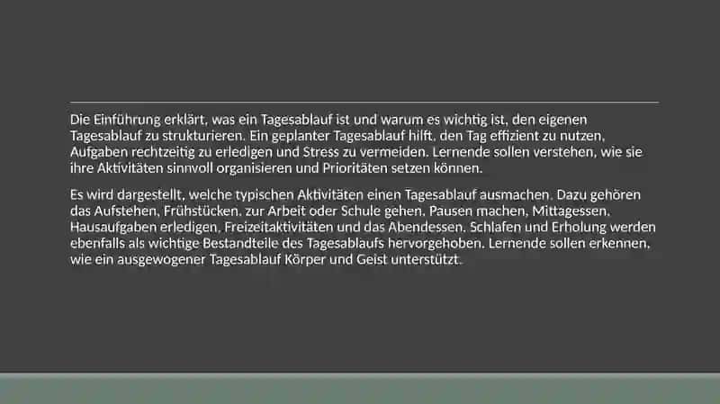 Tagesablauf 3