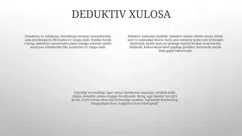 Xulosa Chiqarishning Umumiy Mantiq Tavsifi 3