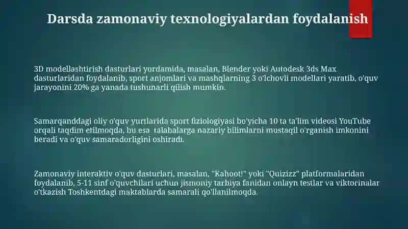Sport fiziologiyasi bo'yicha ta'lim videolari 3