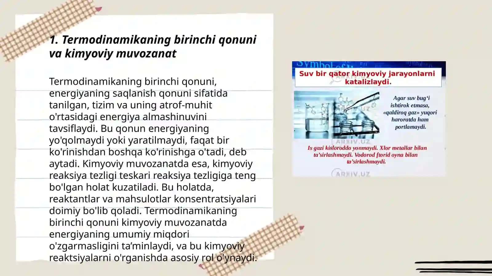 Kimyoviy muvozanat va absorbsiya qonuniyatlari termodinamik funksiyalar asosida parameterlarni nazariy aniqlash 3