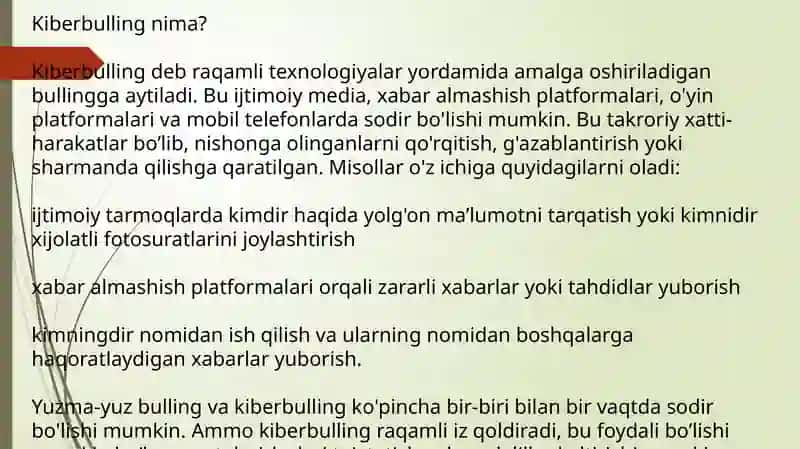 O’smirlarda Kiberbulling muammolari 3