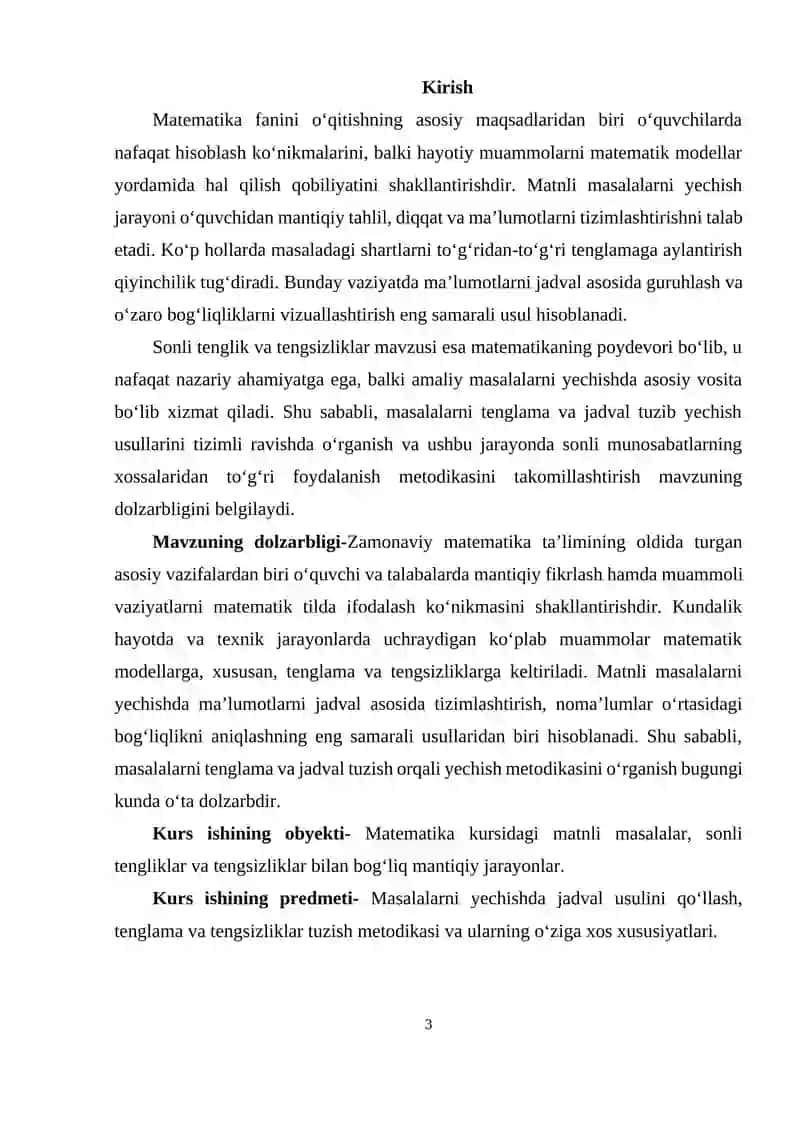 Masalalarni tenglama va jadval tuzib yechish.Sonli tenglik va tengsizliklar oid masalalar yechish.docx 3