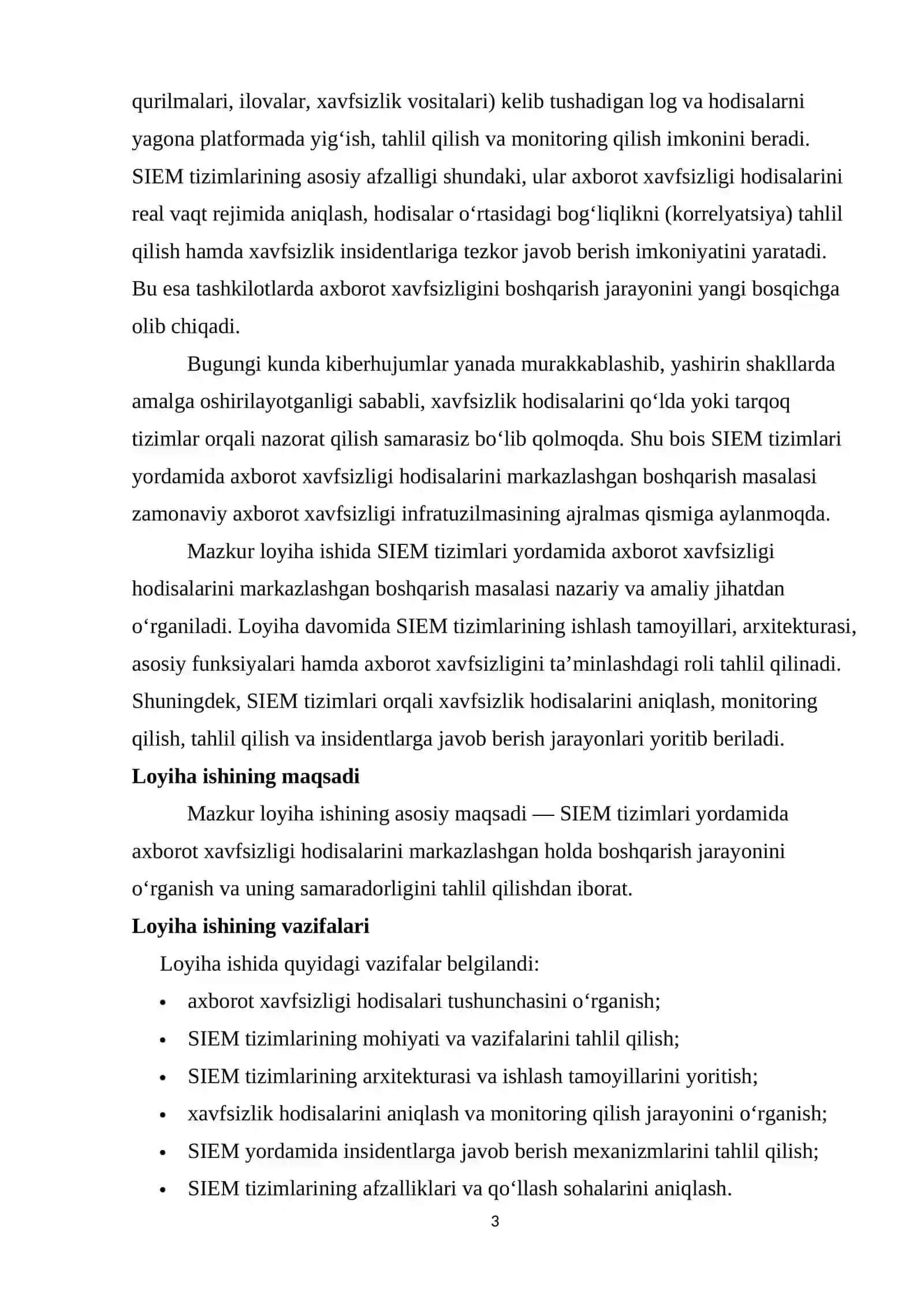 SIEM TIZIMLARI ERDAMIDA AXBOROT XAVFSIZLIGI HODISALARNI MARKAZLASHGAN BOSHQARISH 3